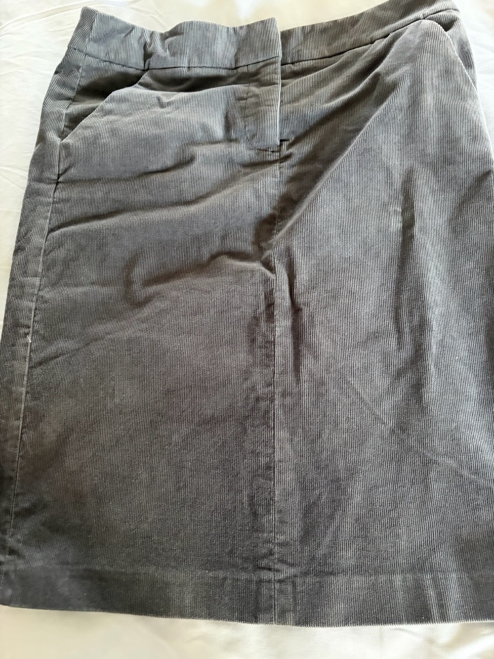 J. Crew Gray Corduroy Pencil Skirt